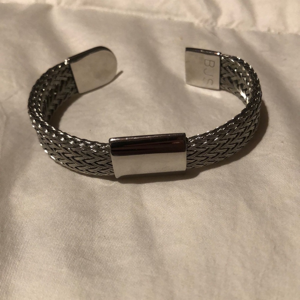 Silver tone cuff bracelet by BJS